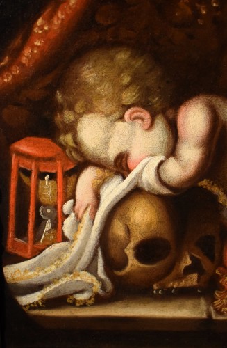 Louis XIV - Memento Mori" - 17th-century,   Lombard School  